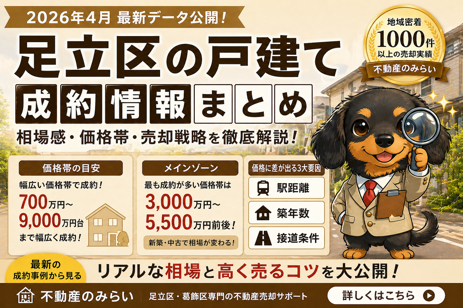 【2026年4月】足立区 戸建て成約情報まとめ｜相場・価格帯・高く売る戦略の画像