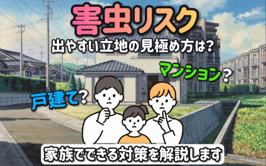 害虫が出やすい立地の見極め方は？戸建てorマンション別の家族でできる対策を解説の画像