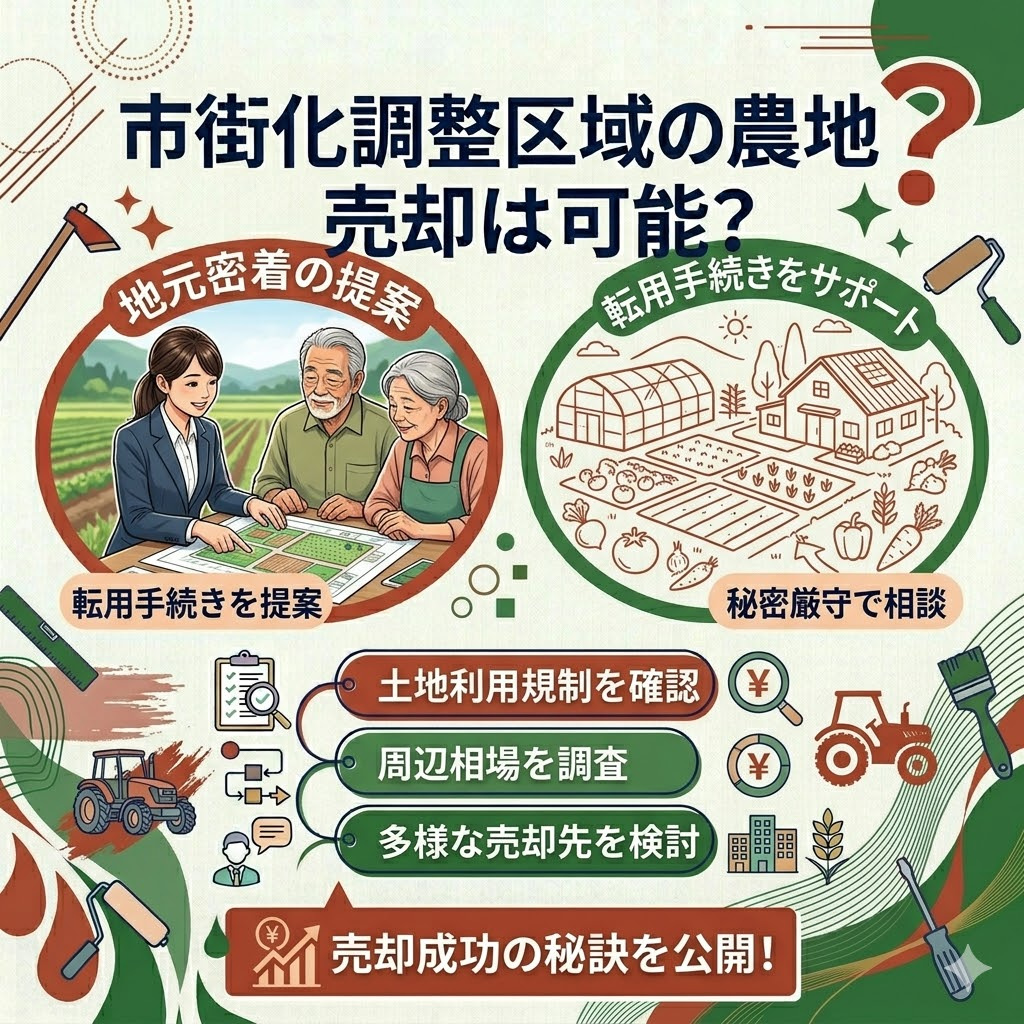 市街化調整区域の農地売却は可能？山林を含めた手続きと注意点を解説の画像