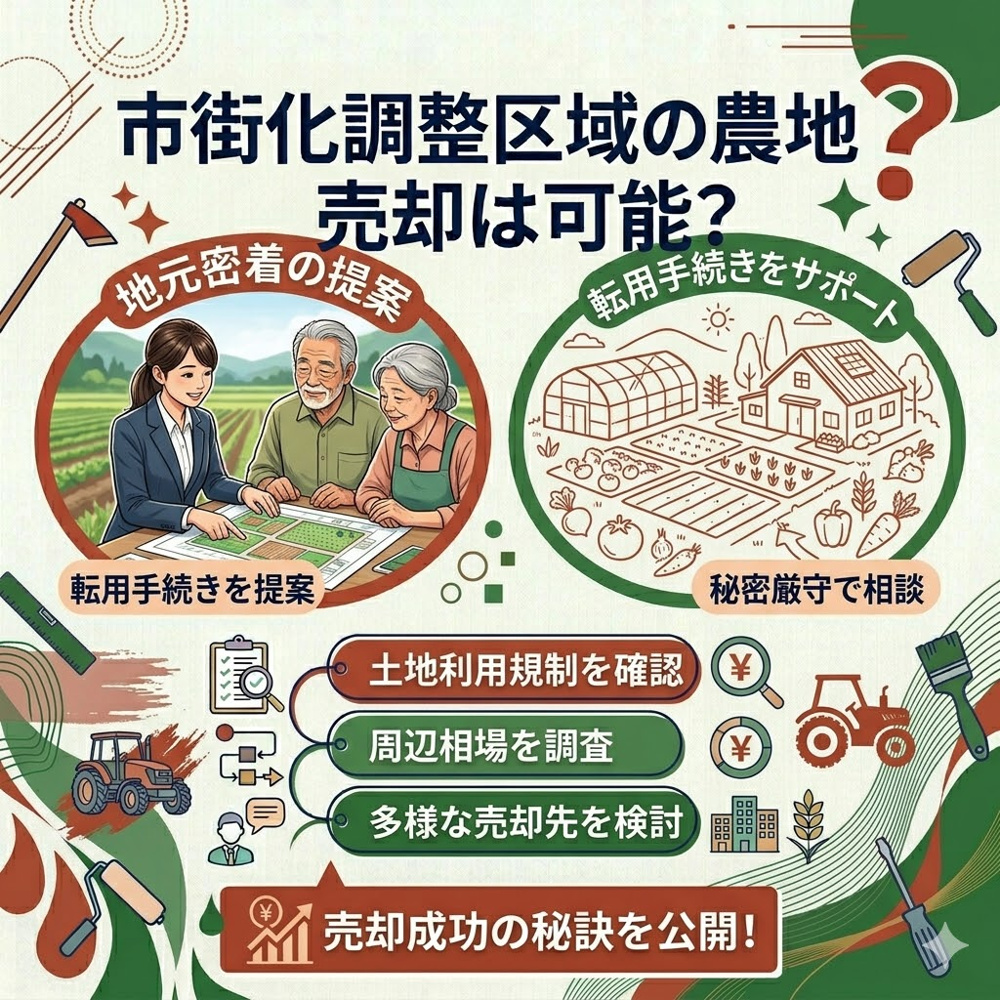 市街化調整区域の農地売却は可能？山林を含めた手続きと注意点を解説の画像