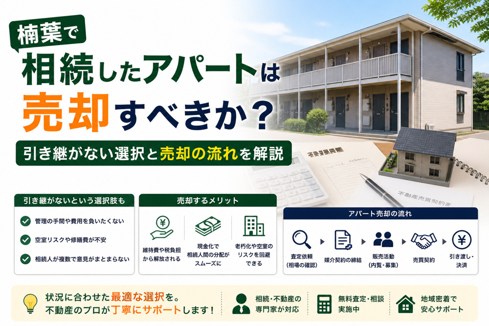 楠葉で相続したアパートは売却すべきか？引き継がない選択と売却の流れを解説の画像