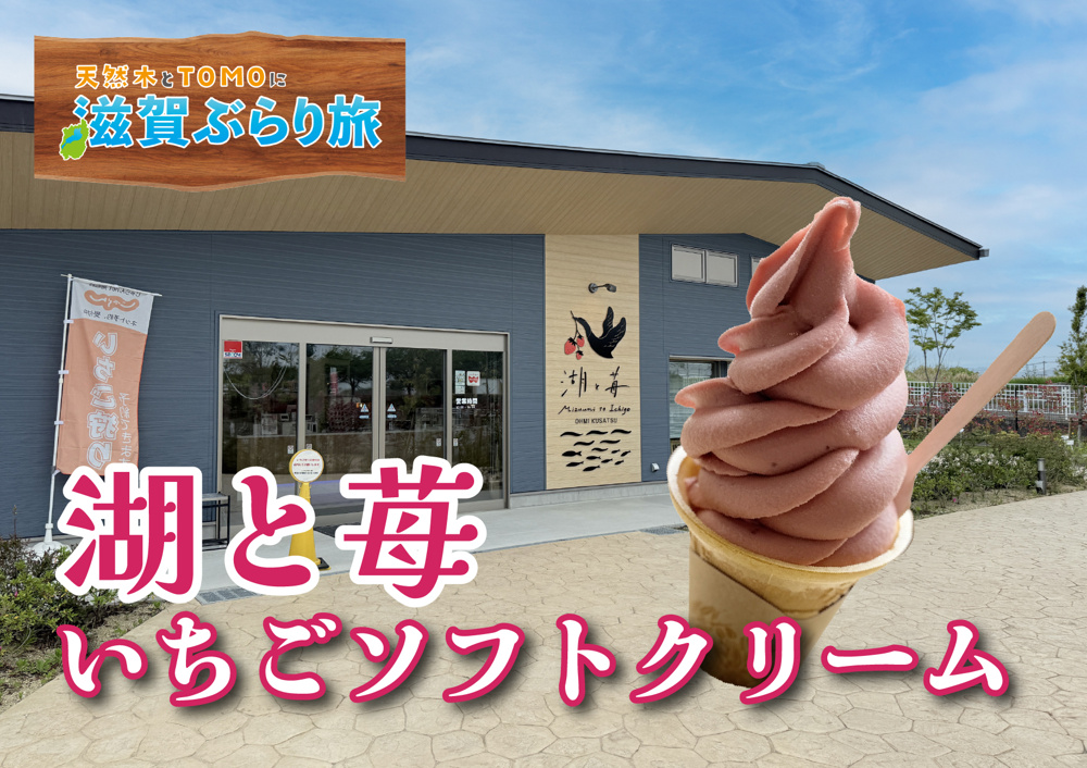天然木とTOMOに滋賀ぶらり旅【湖と苺・いちごソフトクリーム】滋賀