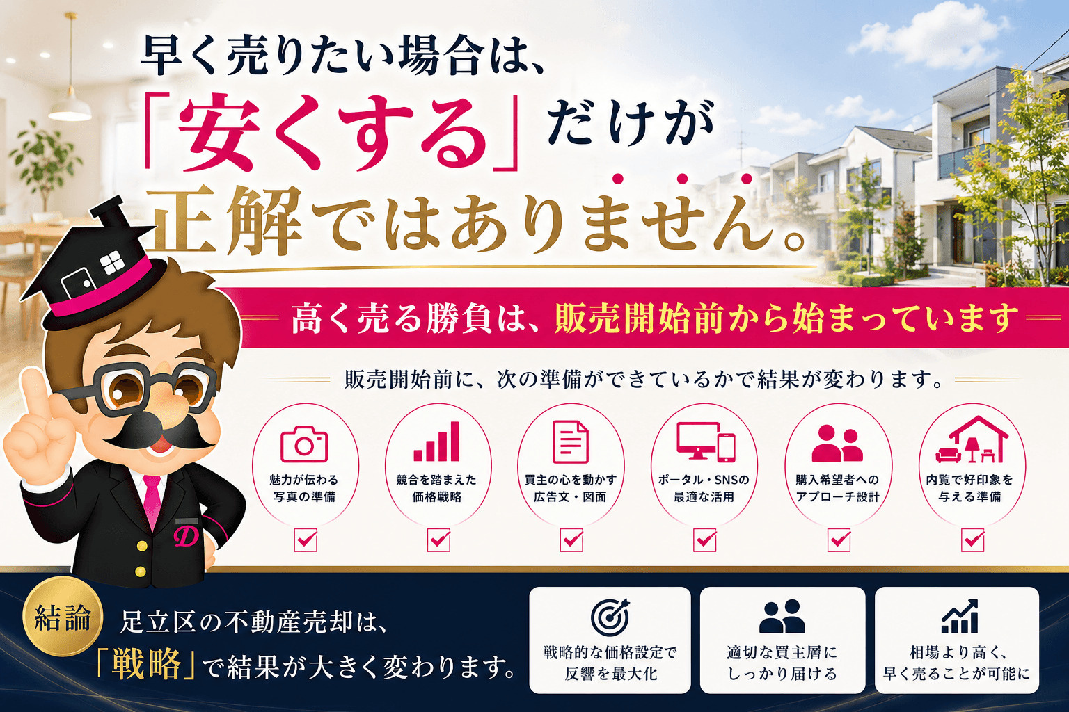 早く売りたい場合安くするだけが正解ではない