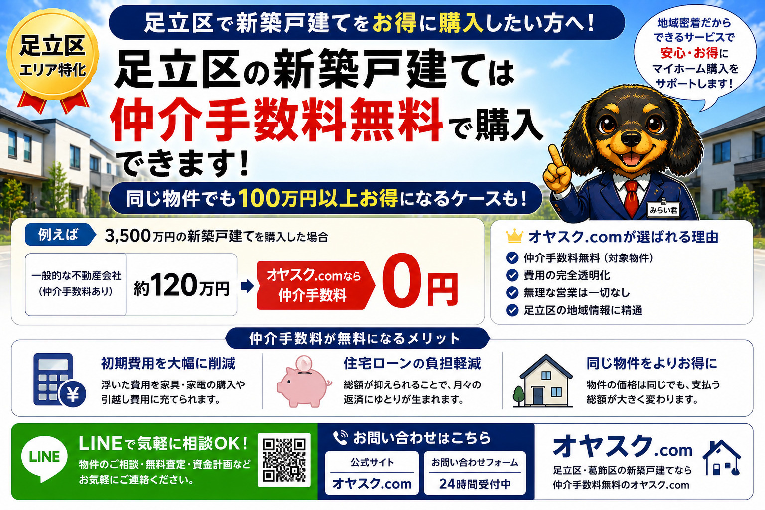 足立区の新築戸建て仲介手数料無料