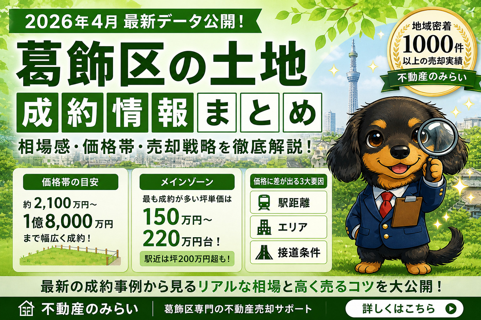 【2026年4月】葛飾区 土地成約情報まとめ｜相場・価格帯・高く売る戦略の画像
