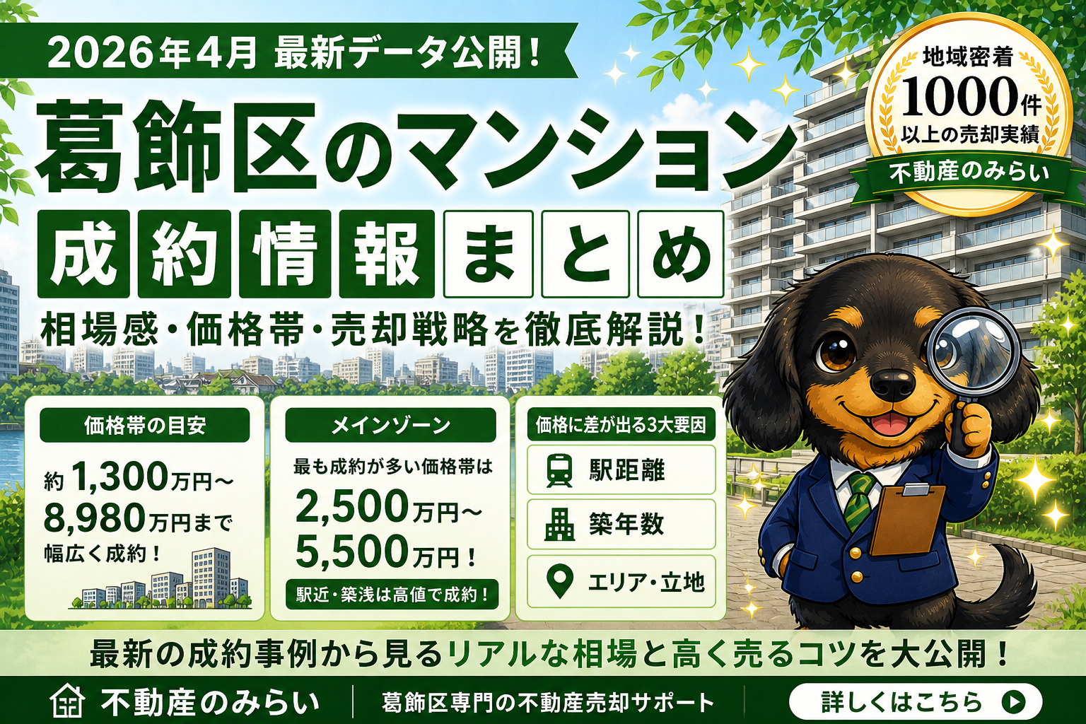 【2026年4月】葛飾区 マンション成約情報まとめ｜相場・価格帯・高く売る戦略の画像