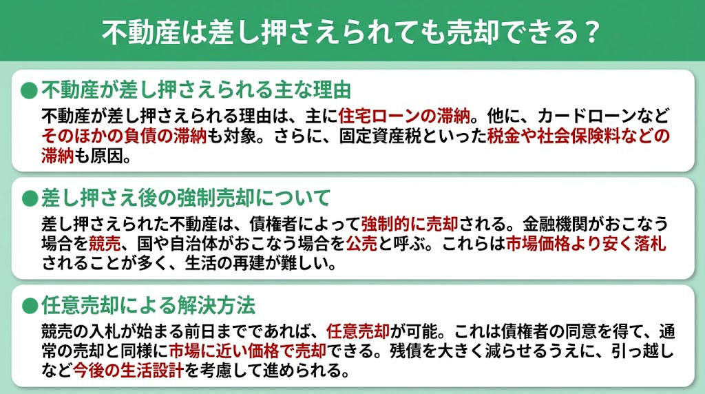 不動産は差し押さえられても売却できる？