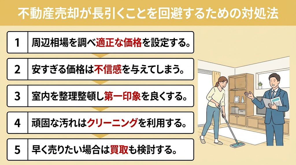 不動産売却が長引くことを回避するための対処法