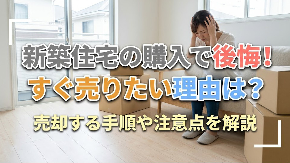 新築住宅の購入で後悔！すぐ売りたい理由は？売却する手順や注意点を解説の画像