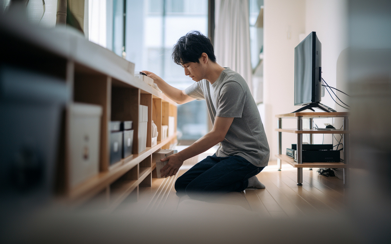 一人暮らし男性の部屋を快適収納にするアイデア！狭い空間を有効活用するコツを解説の画像