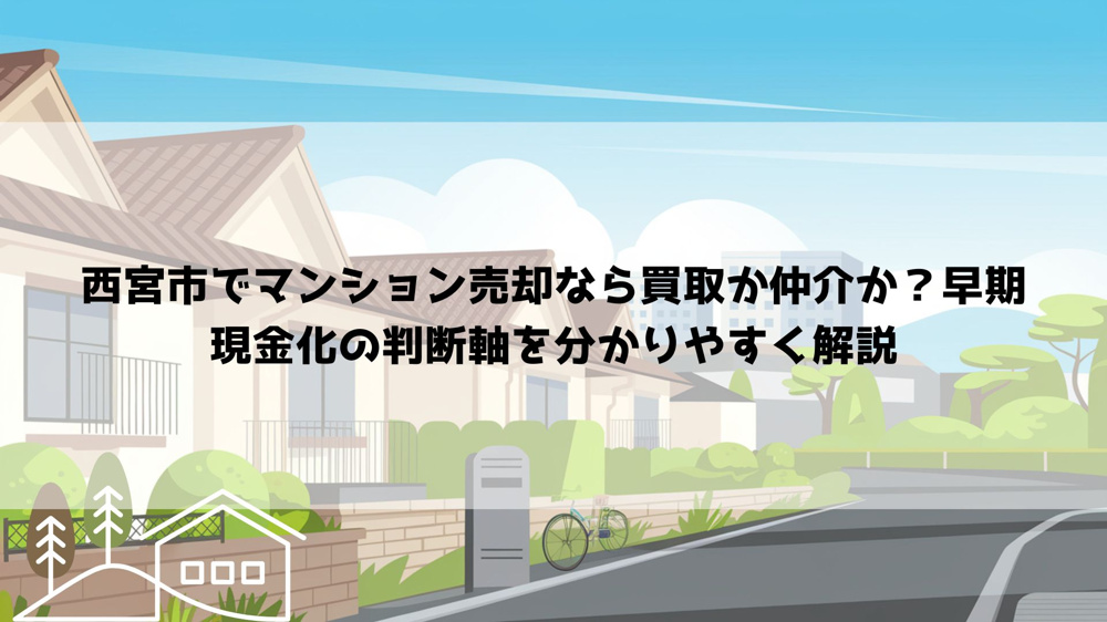 【2026年最新】西宮市でマンション売却なら買取か仲介か？早期現金化の判断軸を分かりやすく解説の画像