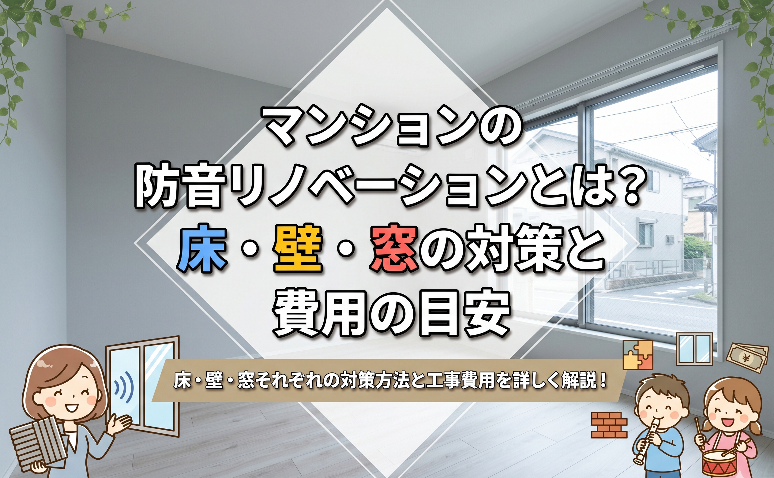 マンションの防音リノベーションとは？床・壁・窓の対策と費用の目安の画像