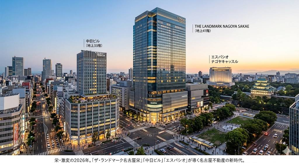 栄・激変の2026年。「ザ・ランドマーク名古屋栄」「中日ビル」「エスパシオ」が導く名古屋不動産の新時代。の画像