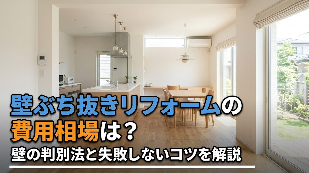 壁ぶち抜きリフォームの費用相場は？壁の判別法と失敗しないコツを解説の画像