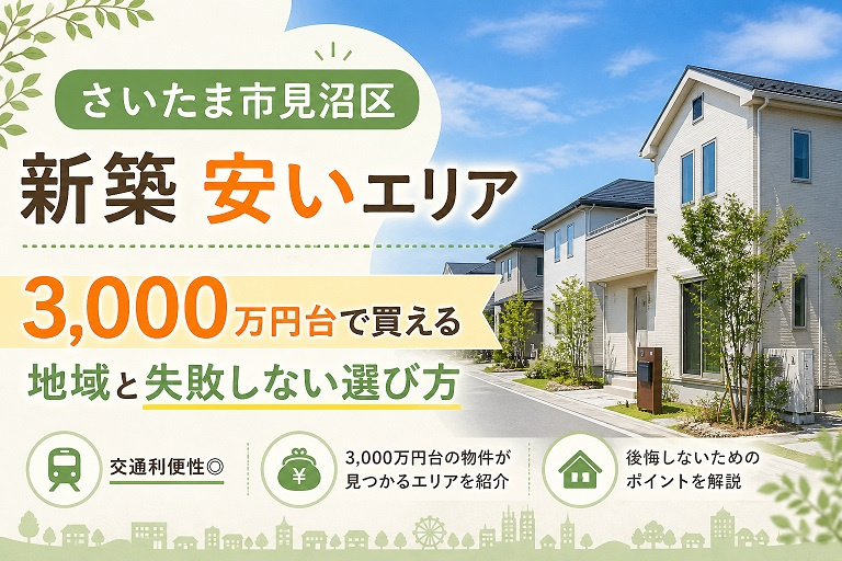 さいたま市見沼区 新築 安いエリア｜3,000万円台で買える地域と失敗しない選び方の画像