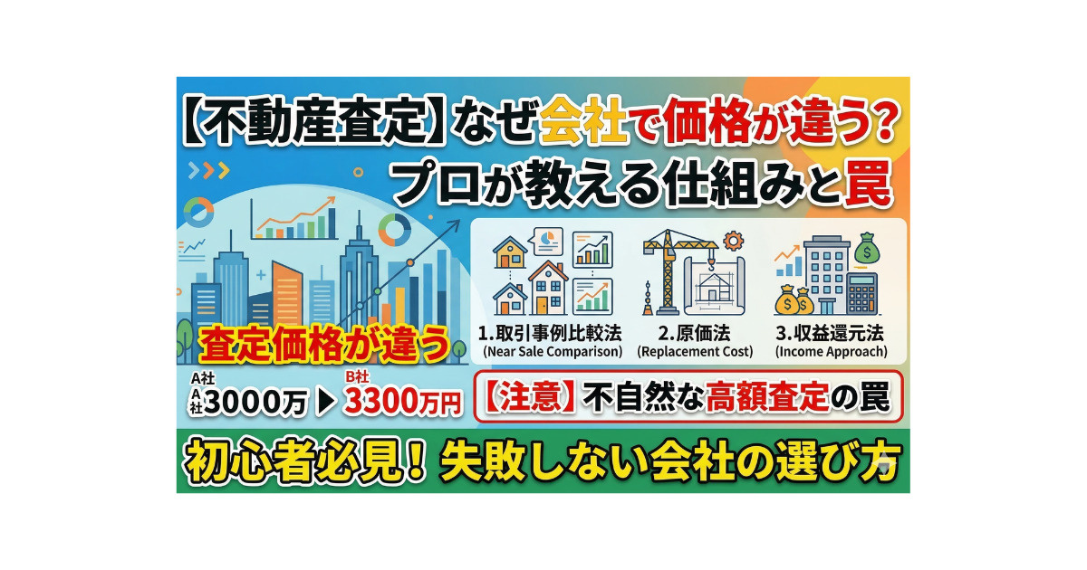 【名古屋市中村区の不動産売却】査定価格の仕組みとは？会社ごとの査定額の違いと失敗しない見極め方【初心者向け完全ガイド】の画像