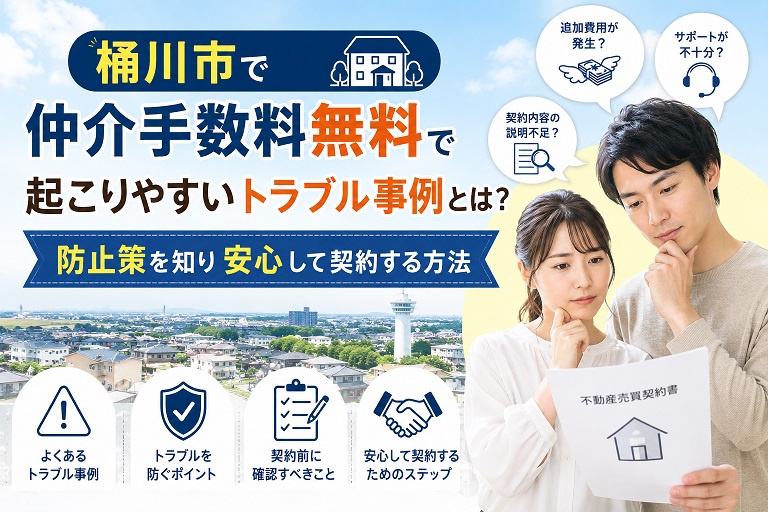 桶川市で仲介手数料無料で起こりやすいトラブル事例とは？防止策を知り安心して契約する方法の画像