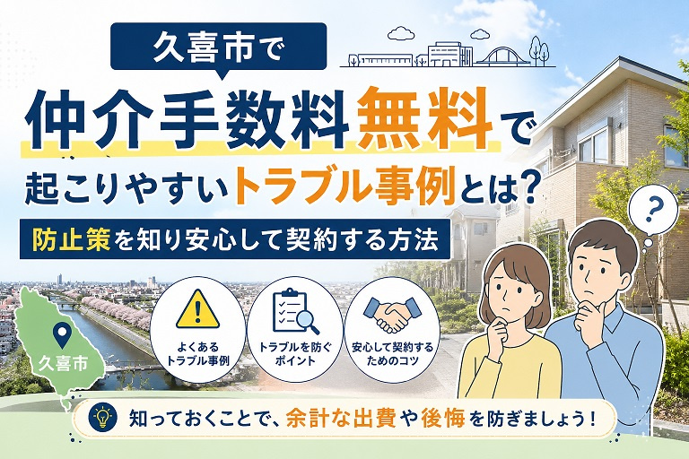 久喜市で仲介手数料無料で起こりやすいトラブル事例とは？防止策を知り安心して契約する方法の画像