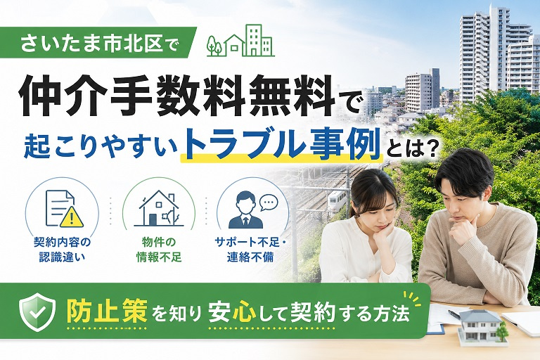 さいたま市北区で仲介手数料無料で起こりやすいトラブル事例とは？防止策を知り安心して契約する方法の画像