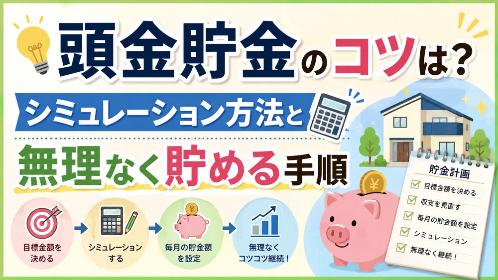 頭金貯金のコツは？シミュレーション方法と無理なく貯める手順の画像