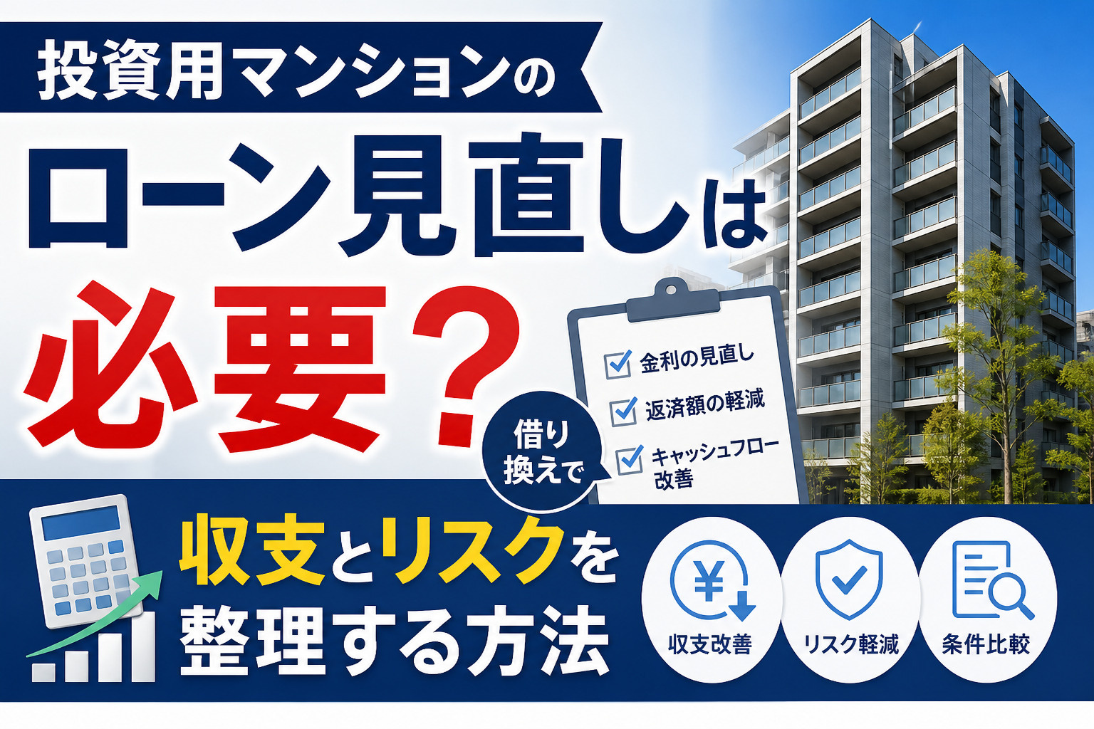 投資用マンションのローン見直しは必要？借り換えで収支とリスクを整理する方法の画像