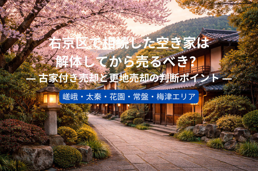 右京区で相続した空き家は解体してから売るべき？ ― 古家付き売却と更地売却の判断ポイント ―の画像