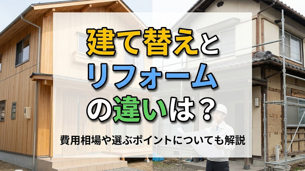 建て替えとリフォームの違いは？費用相場や選ぶポイントについても解説の画像