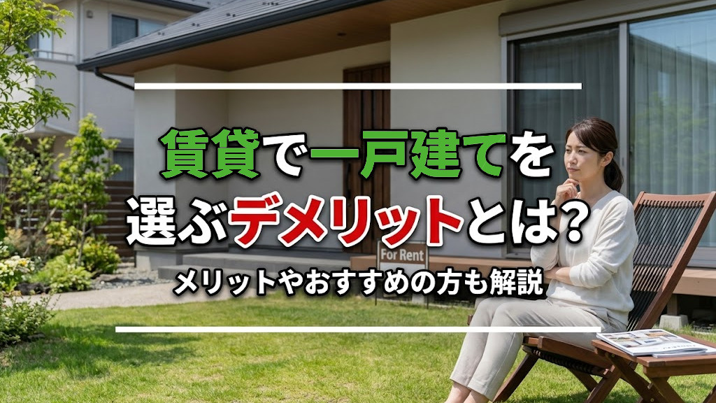賃貸で一戸建てを選ぶデメリットとは？メリットやおすすめの方も解説の画像