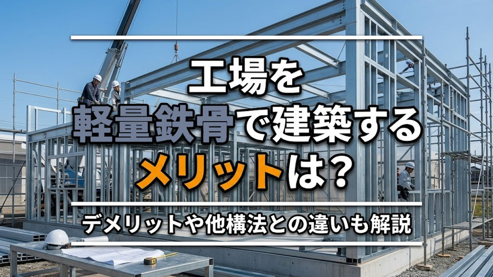 工場を軽量鉄骨で建築するメリットは？デメリットや他構法との違いも解説の画像