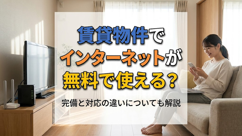 賃貸物件でインターネットが無料で使える？完備と対応の違いについても解説の画像