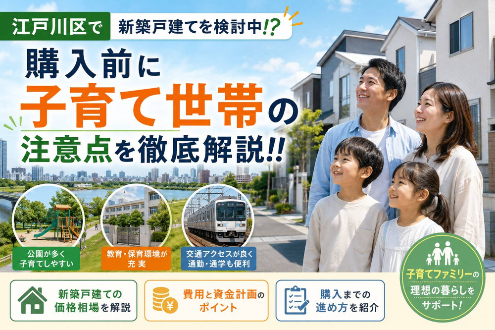 江戸川区で新築戸建てを検討中！？購入前に子育て世帯の注意点を徹底解説！！の画像