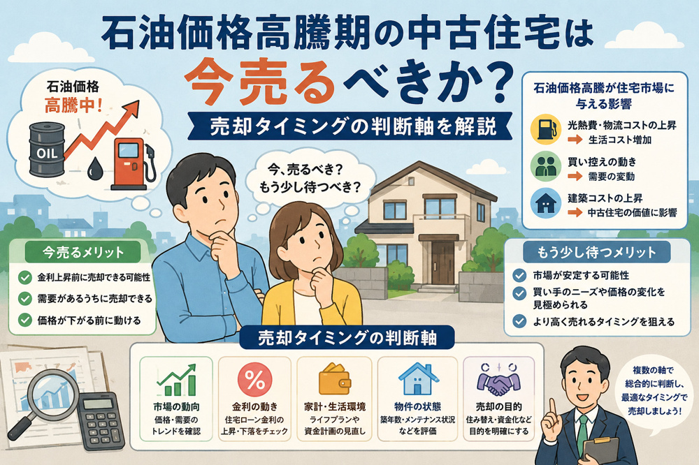 石油価格高騰期の中古住宅は今売るべきか？売却タイミングの判断軸を解説の画像