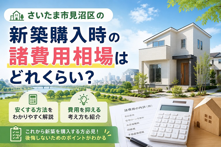 さいたま市見沼区の新築購入時の諸費用相場はどれくらい？安くする方法と費用を抑える考え方を解説の画像