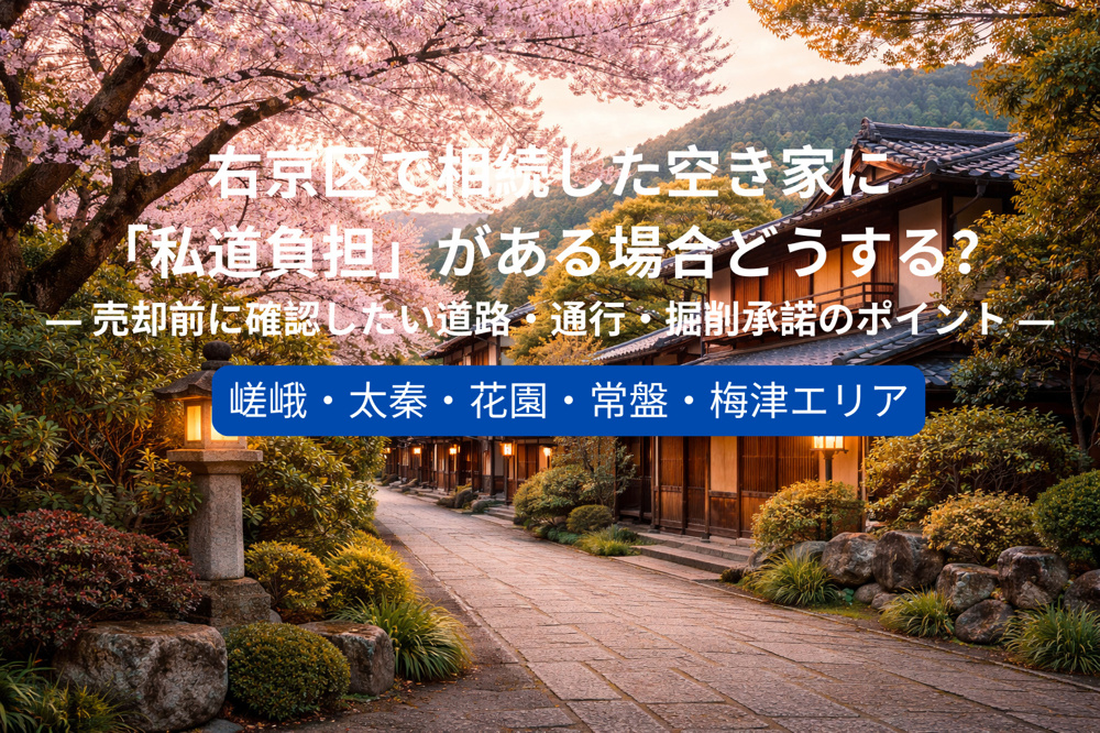 右京区で相続した空き家に「私道負担」がある場合どうする？ ― 売却前に確認したい道路・通行・掘削承諾のポイント ―の画像