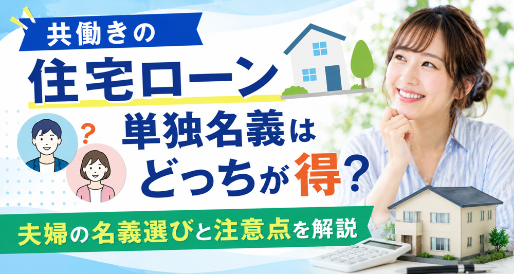 共働きの住宅ローン単独名義はどっちが得？夫婦の名義選びと注意点を解説の画像