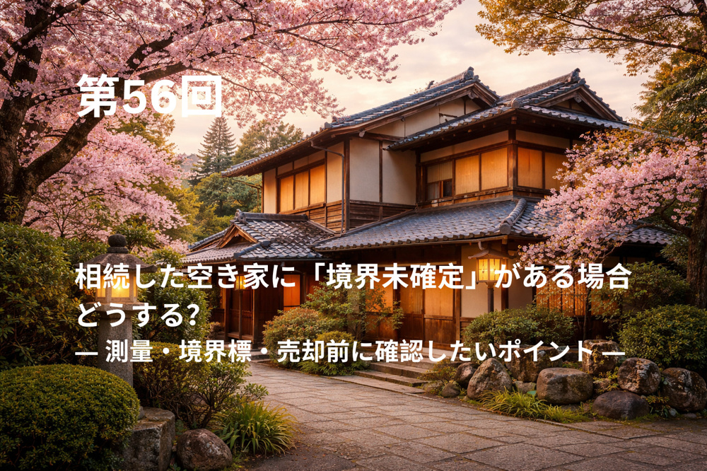 相続した空き家に「境界未確定」がある場合どうする？ ― 測量・境界標・売却前に確認したいポイント ―の画像