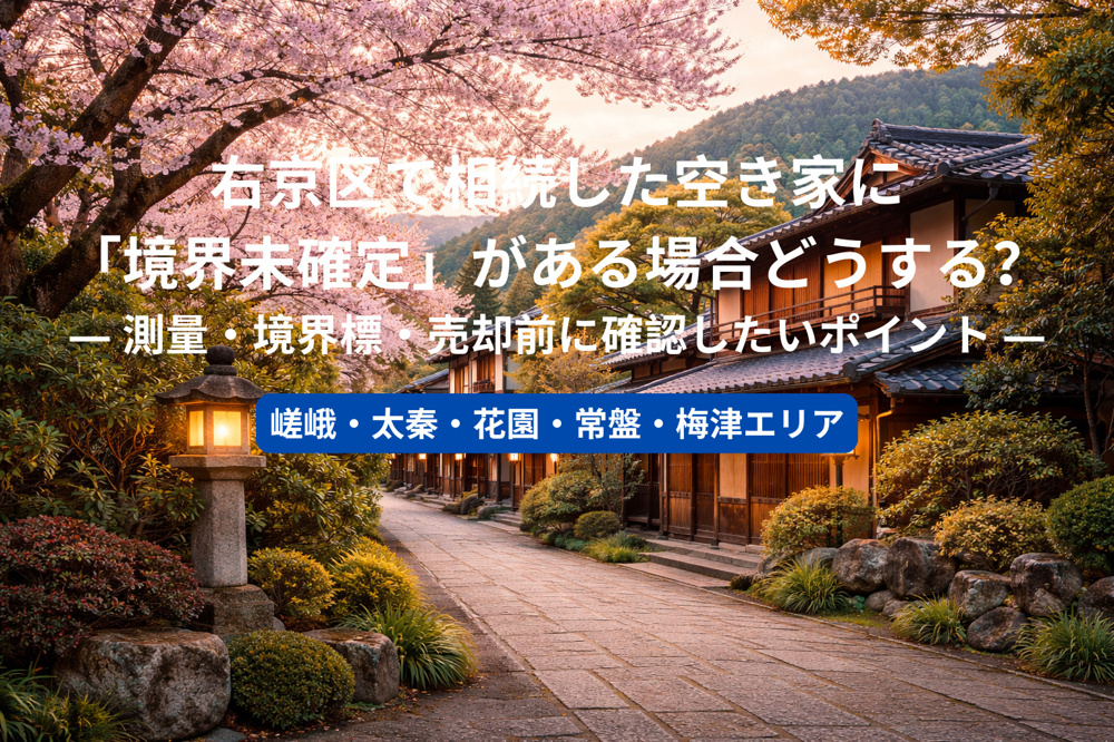 右京区で相続した空き家に「境界未確定」がある場合どうする？ ― 測量・境界標・売却前に確認したいポイント ―の画像