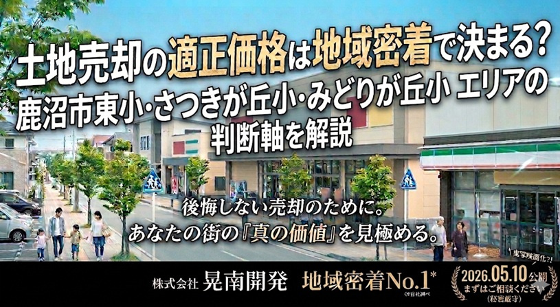 土地売却の適正価格は地域密着で決まる？鹿沼市東小さつきが丘小みどりが丘小エリアの判断軸を解説の画像