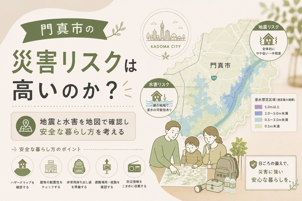 門真市の災害リスクは高いのか？地震と水害を地図で確認し安全な暮らし方を考えるの画像