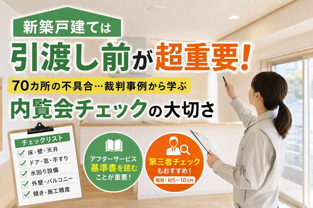 【新築戸建ては引渡し前が超重要】70カ所の不具合…裁判事例から学ぶ「内覧会チェック」の大切さの画像