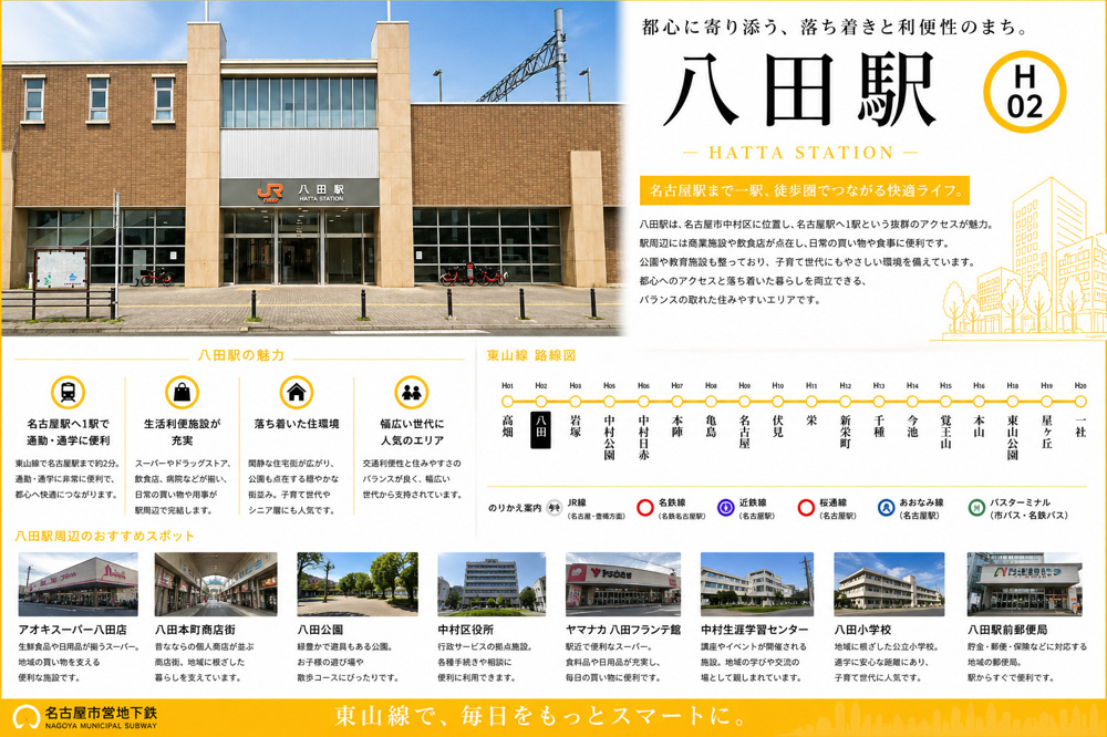 地下鉄東山線「岩塚」駅周辺のエリア情報の画像