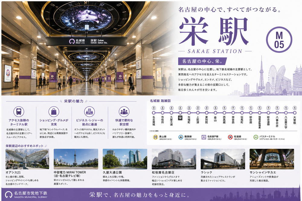 地下鉄名城線「栄」駅周辺のエリア情報の画像