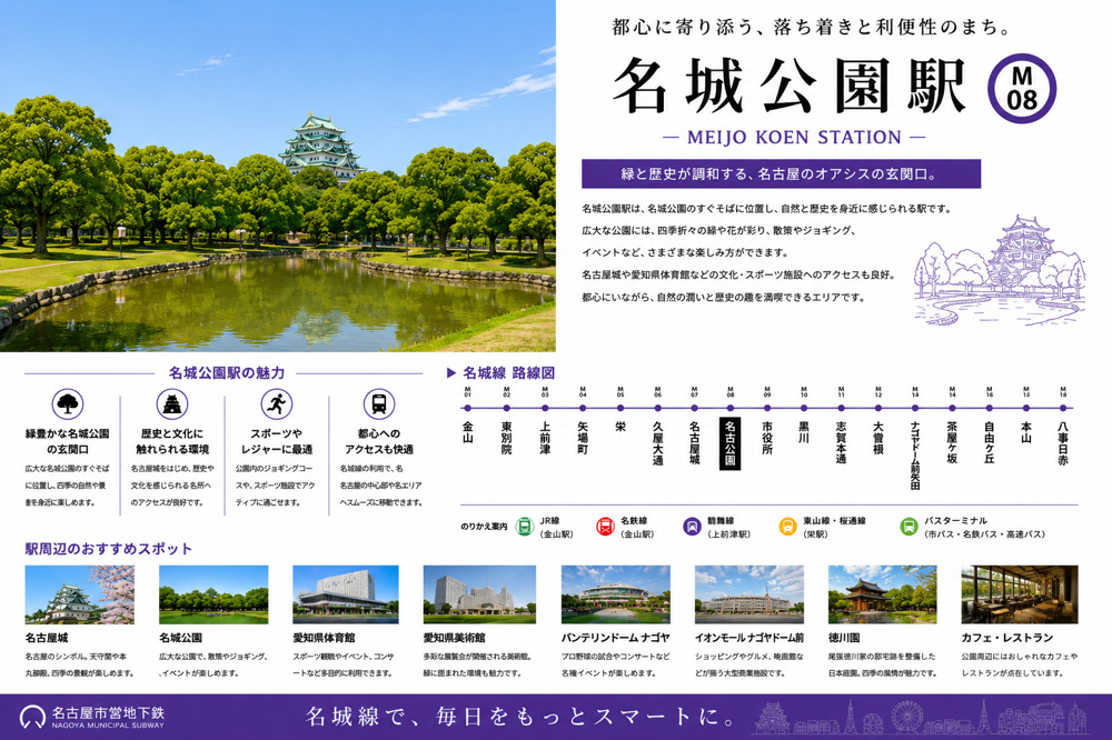 地下鉄名城線「名城公園」駅周辺のエリア情報の画像