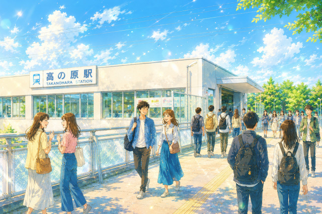 高の原駅風景