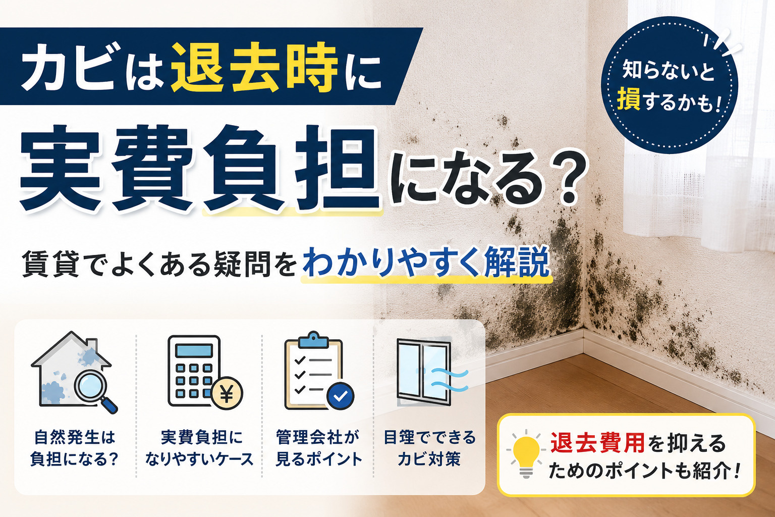 カビは退去時に実費負担になる？｜賃貸でよくある疑問を分かりやすく解説の画像