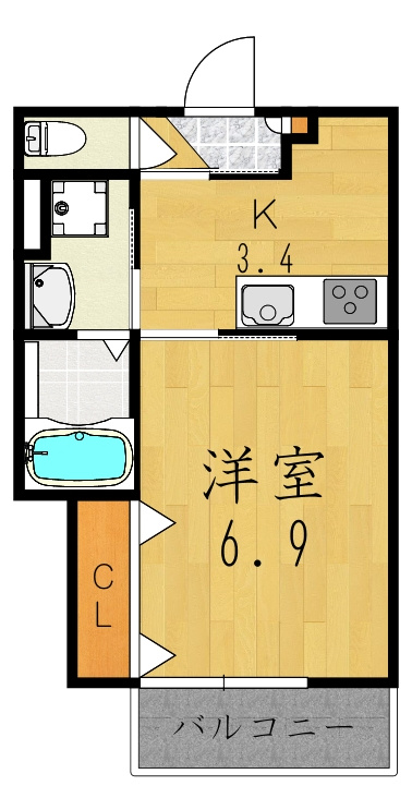 26.10㎡タイプ 間取り