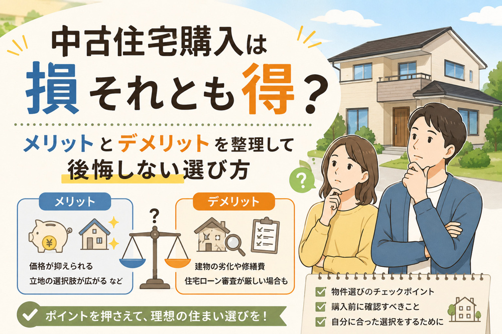中古住宅購入は損それとも得？メリットとデメリットを整理して後悔しない選び方の画像