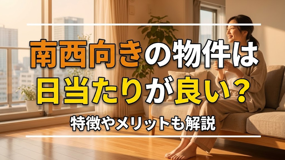 南西向きの物件は日当たりが良い？特徴やメリットも解説の画像