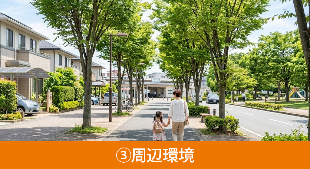 新築一戸建てを購入する際の注意点③周辺環境