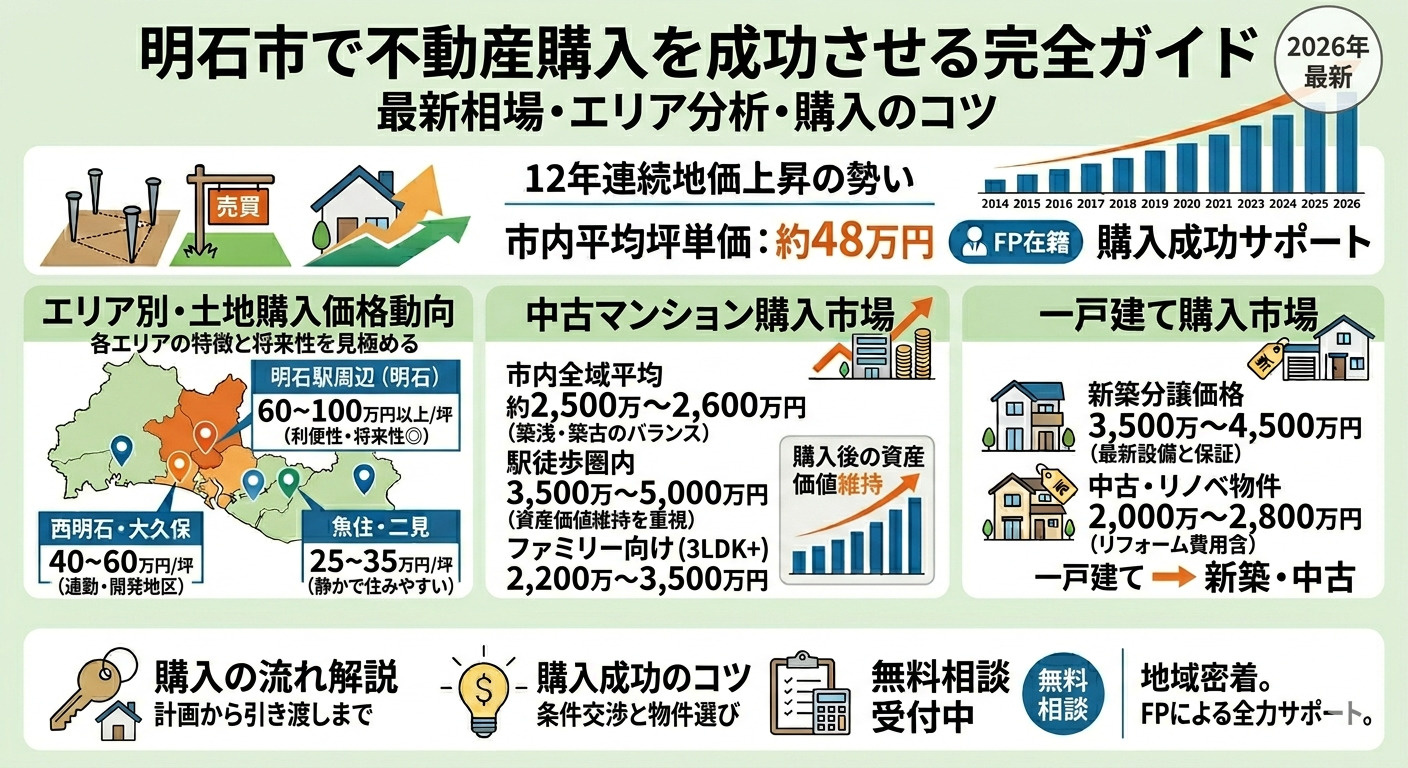 明石市で不動産を購入するなら?エリア・相場・流れを地元プロが徹底解説の画像